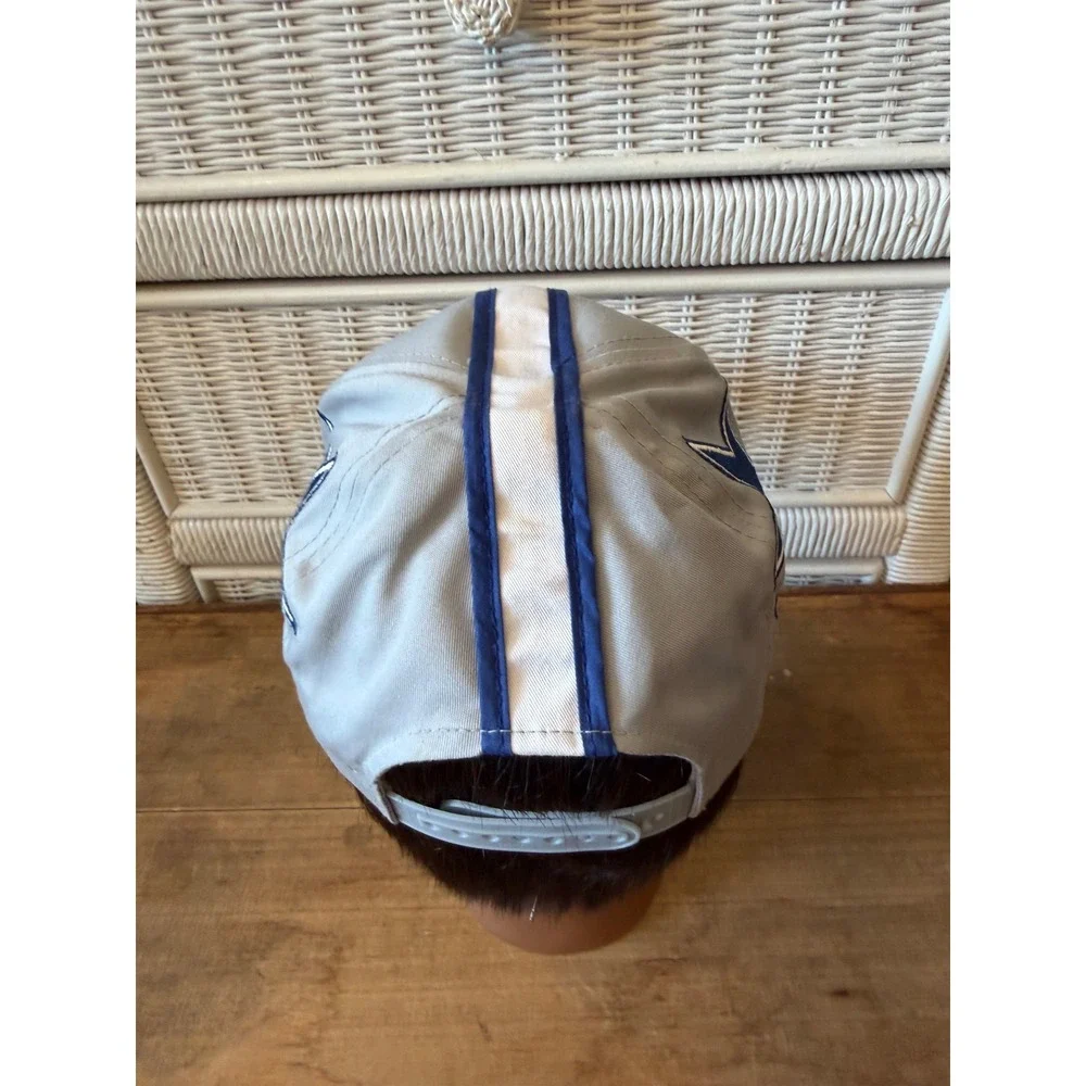 Vtg Dallas Cowboys Annco Snapback Hat NFL Racing Stripe Grey Blue 80s 90s Cap